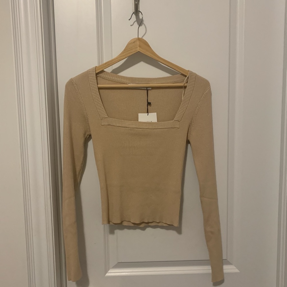 Zara long sleeve square neck top